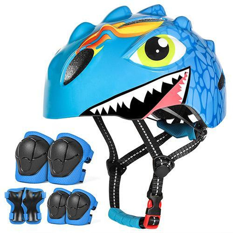 Kids Bicycle Helmet with Knee & Elbow Pads Set, Safety Gear for Cycling & Skatin