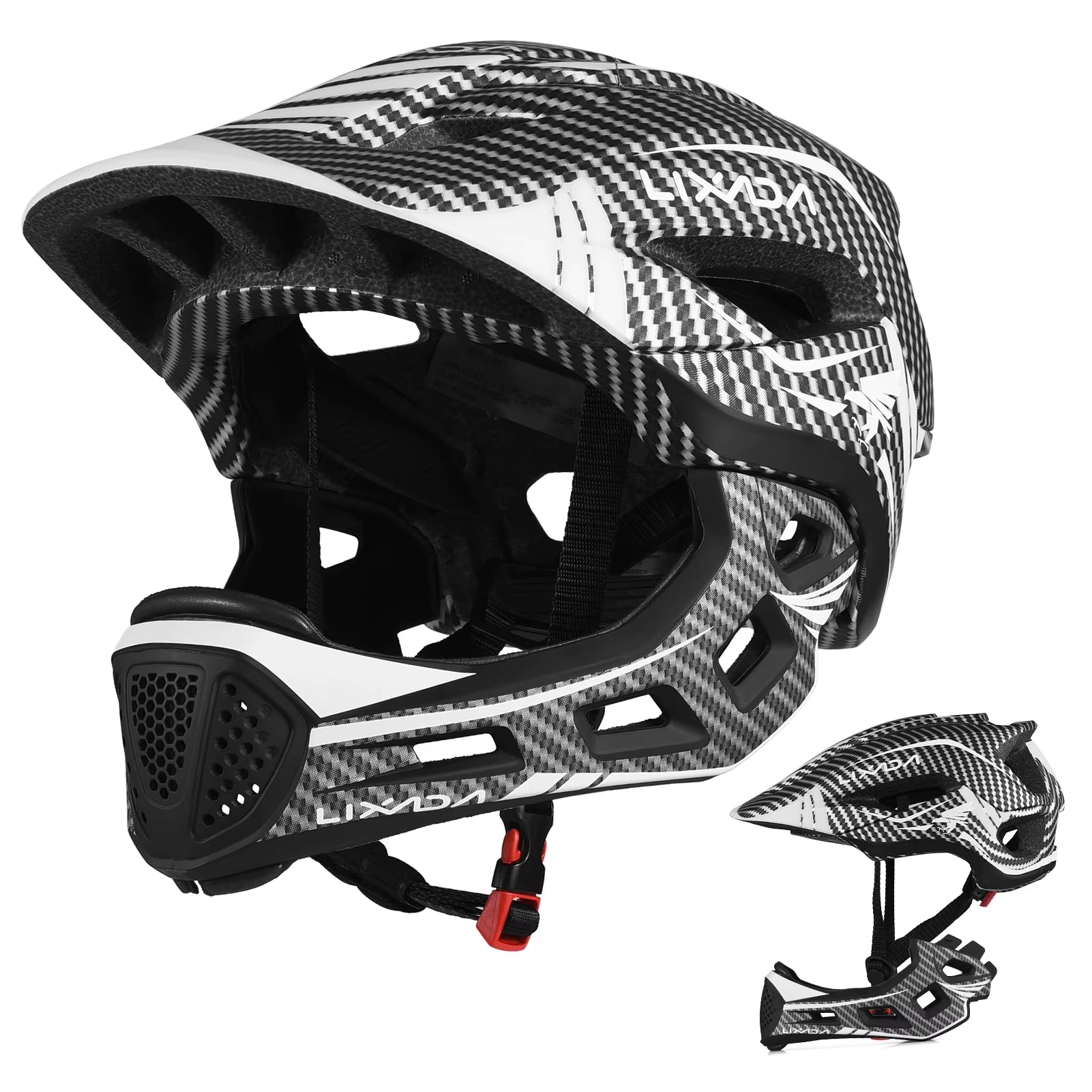 Lixada Kids 2-In-1 Detachable Full Face Helmet Children Sports Safety Bike Helmet Protective Gear Kids Helmet Cycling Helmet