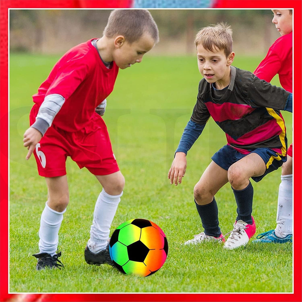 Rainbow Football Ball Kids Boys Outdoor Toy Garden Game Pocket Money Toy 1 PC