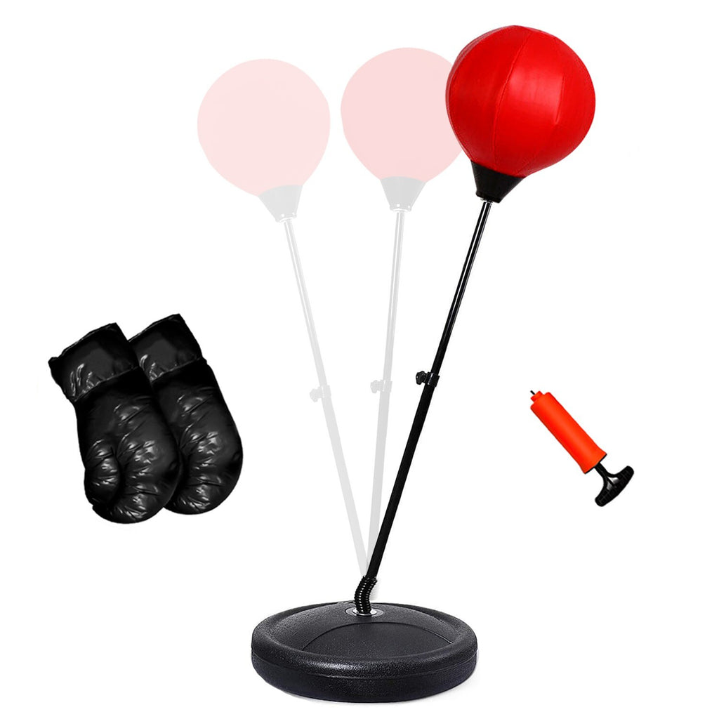 PUNCH BALL BAG GLOVES SET FREE STANDING HEIGHT ADJUSTABLE ADULT SPORTS Xmas Gift