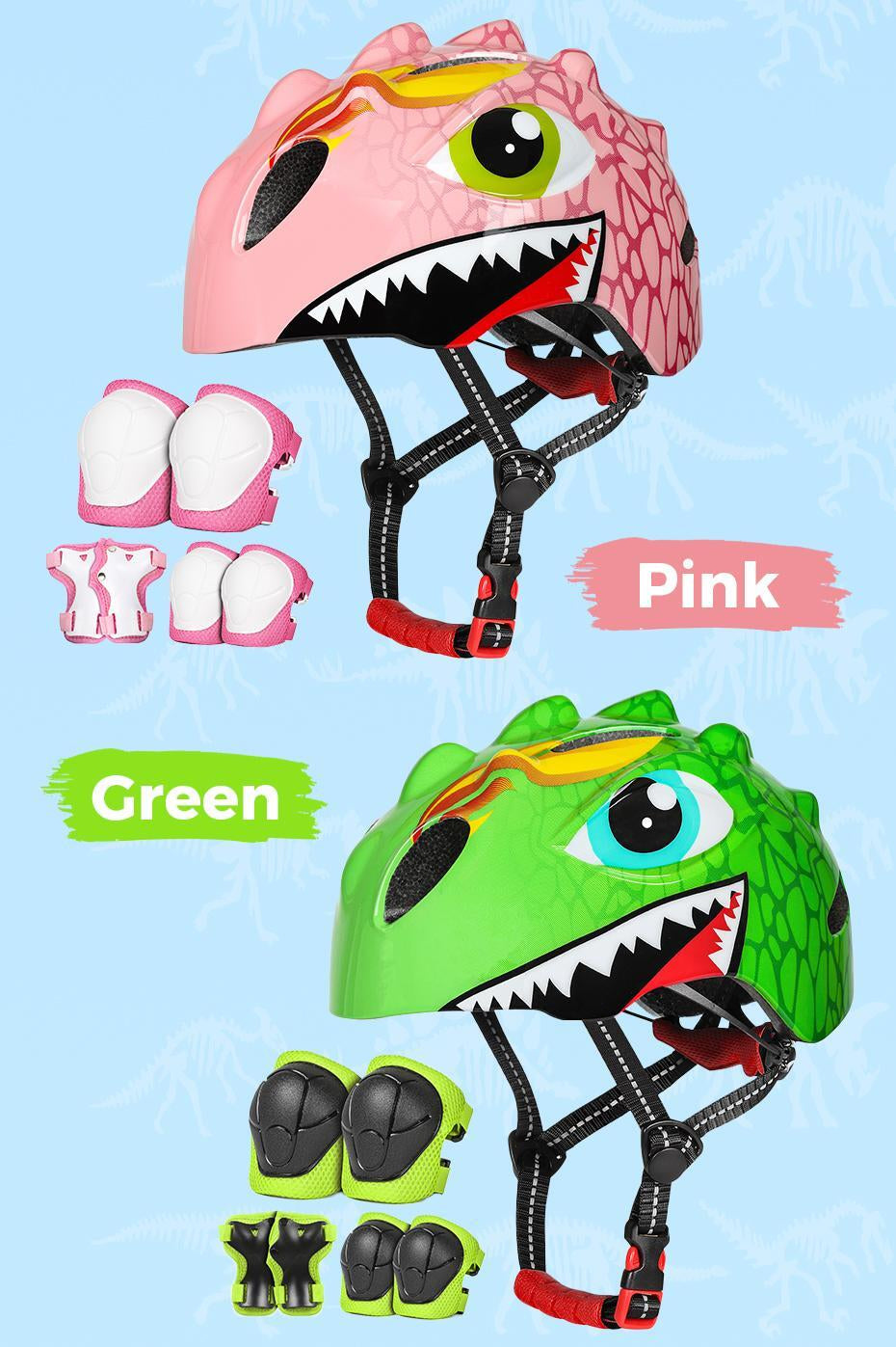 Kids Bicycle Helmet with Knee & Elbow Pads Set, Safety Gear for Cycling & Skatin