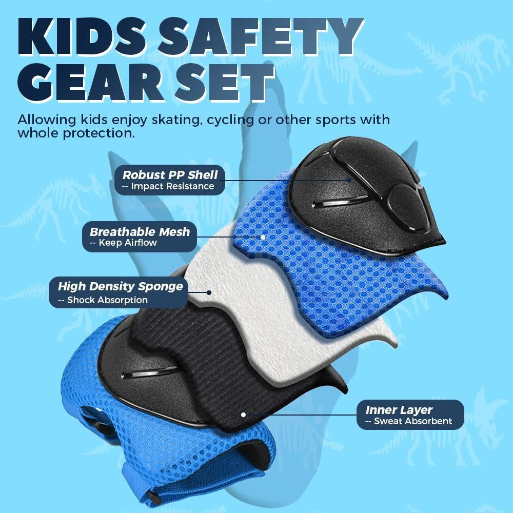 Kids Bicycle Helmet with Knee & Elbow Pads Set, Safety Gear for Cycling & Skatin