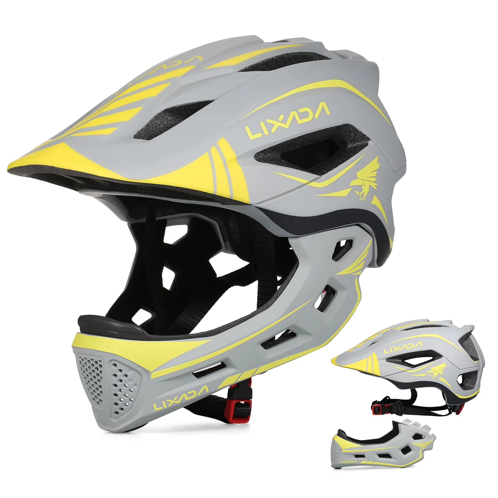 Lixada Kids 2-In-1 Detachable Full Face Helmet Children Sports Safety Bike Helmet Protective Gear Kids Helmet Cycling Helmet