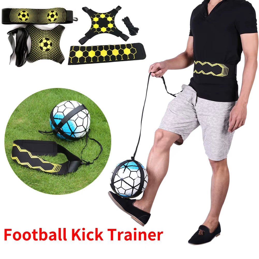 Adjustable Football Kick Trainer Soccer Ball Training Equipment Soccer Trainer Solo Practice Elastic Belt Sports Assistance