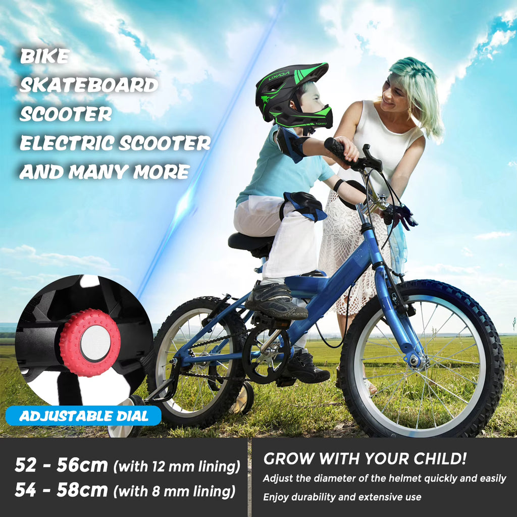 Lixada Kids 2-In-1 Detachable Full Face Helmet Children Sports Safety Bike Helmet Protective Gear Kids Helmet Cycling Helmet