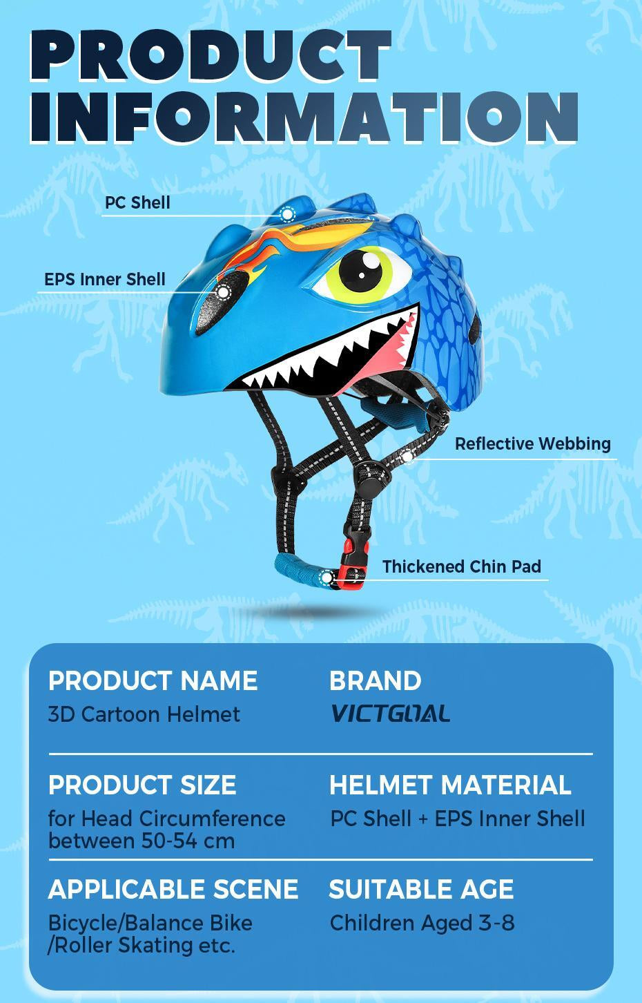 Kids Bicycle Helmet with Knee & Elbow Pads Set, Safety Gear for Cycling & Skatin