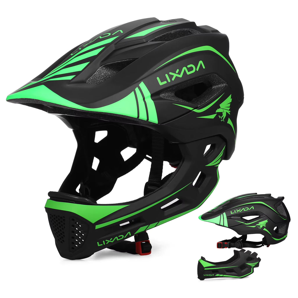 Lixada Kids 2-In-1 Detachable Full Face Helmet Children Sports Safety Bike Helmet Protective Gear Kids Helmet Cycling Helmet