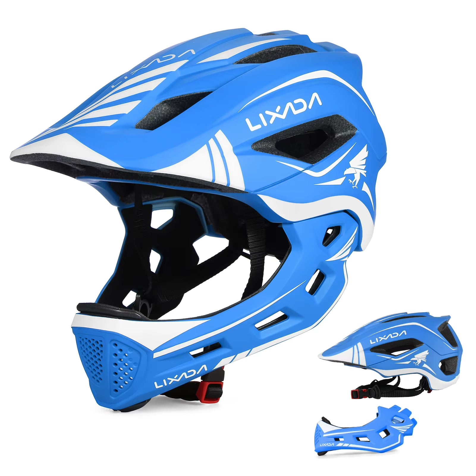Lixada Kids 2-In-1 Detachable Full Face Helmet Children Sports Safety Bike Helmet Protective Gear Kids Helmet Cycling Helmet