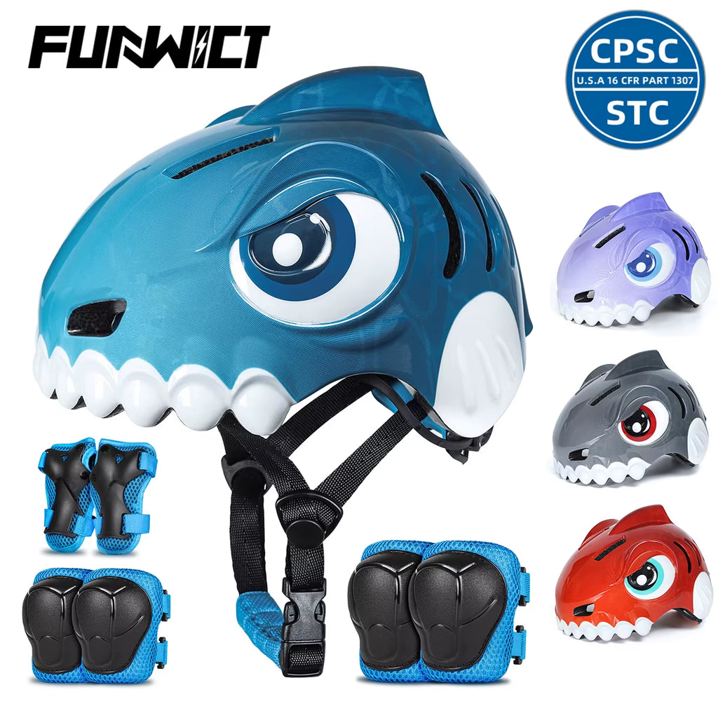 Kids Bicycle Helmet Children Sports Safety Protection Knee Elbow Pad Sets Balance Bike Roller Skating Cycling Helmets