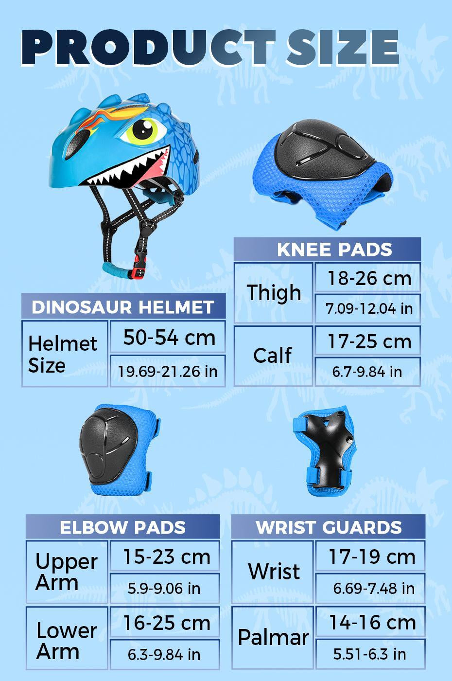 Kids Bicycle Helmet with Knee & Elbow Pads Set, Safety Gear for Cycling & Skatin